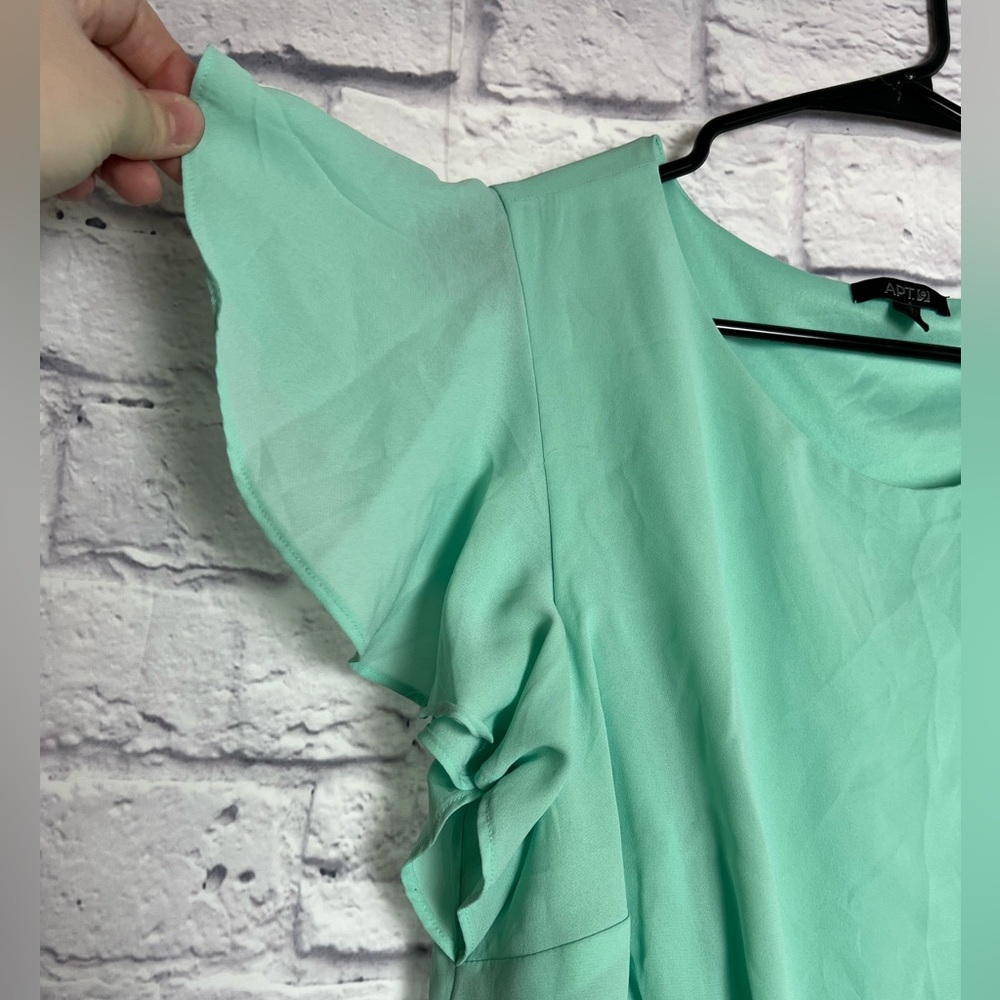 Apt 9 Mint Blue Green Fit and Flare Style Dress with Flutter Sleeves - Picture 6 of 6
